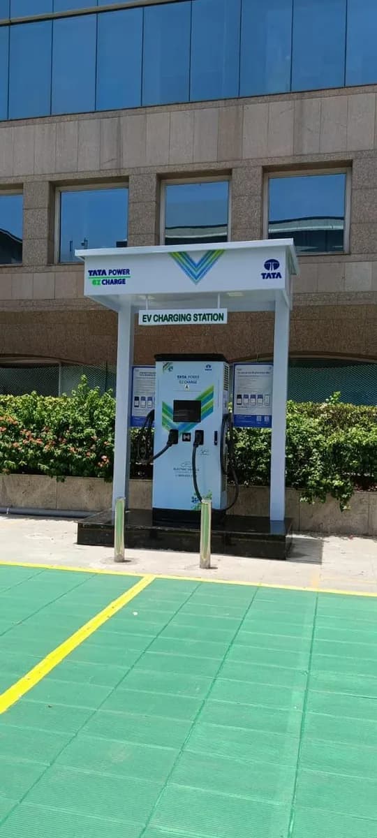 Installed Tata Power EZ Charge DC charger at a commercial building
